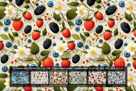 8 Berry Medley Seamless Patterns: A Fresh Take on Graphic Design