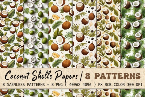 Coconut Shells Seamless Patterns: Your Toolkit for Tropical Textures