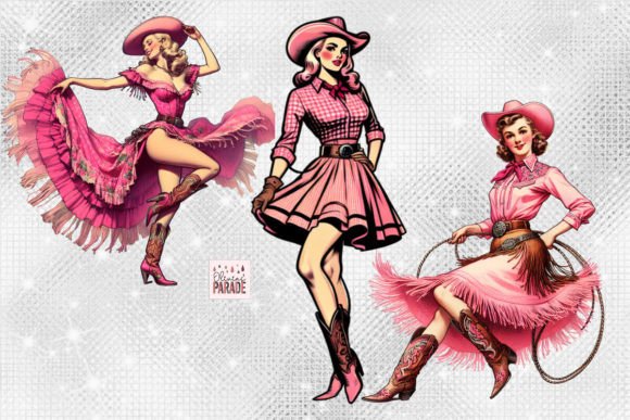 Cowgirl Charm: Instant Pink PNG Designs for Your Projects