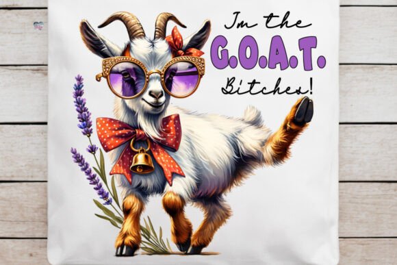 Funny Goat PNG: The Greatest of All Time Design Asset
