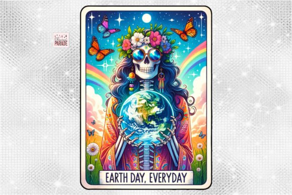 Hippie Tarot Card PNG Earth Day: Design with Conscious Vibes