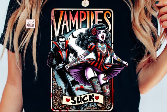 Vampires Suck: A Tarot Card PNG Comic for Edgy Designs